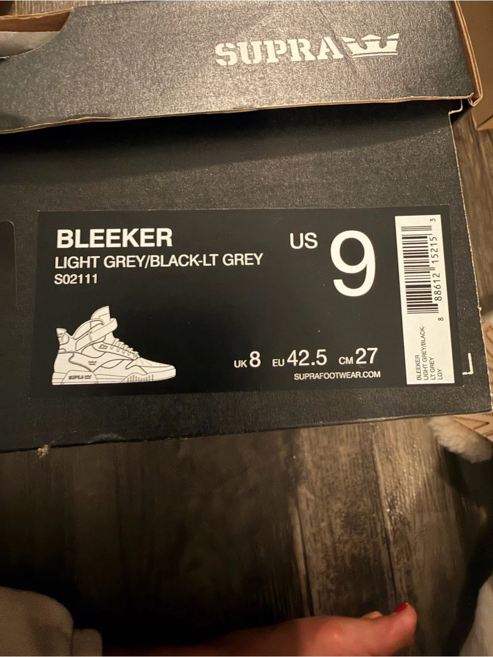 Supra White and Gray High-Top Sneakers
